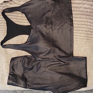 Kloe Edit Fabletics Motion 360 built in Sports Bra and Leggings Anywhere Shine